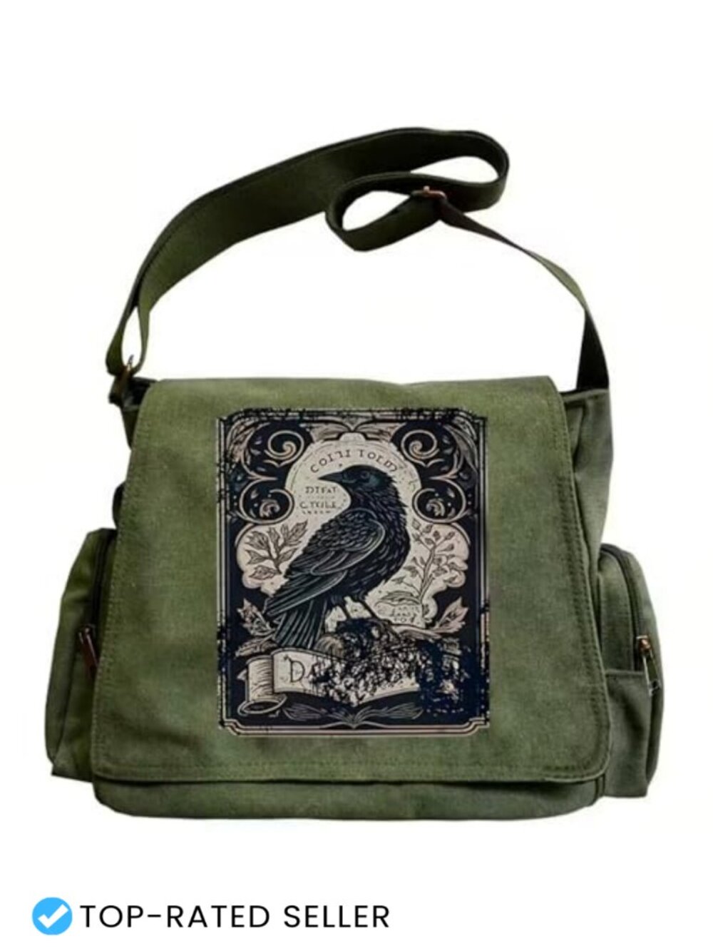 Canvas Messenger Bag Crossbody Purse with Pockets Lightweight Adjustable